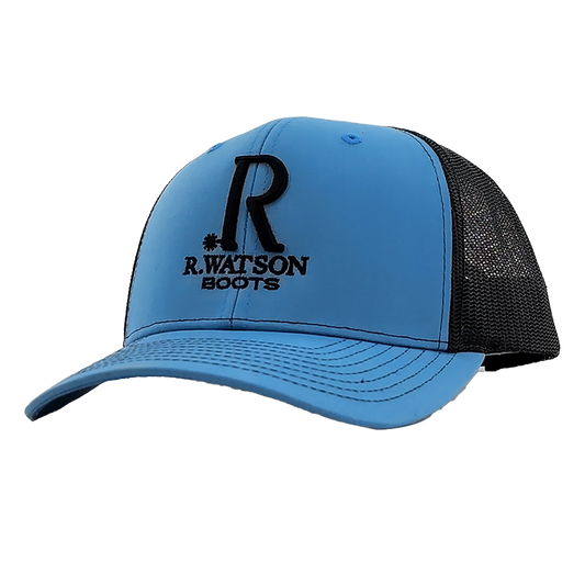 R. Watson Mesh Trucker Cap in Blue/ Black