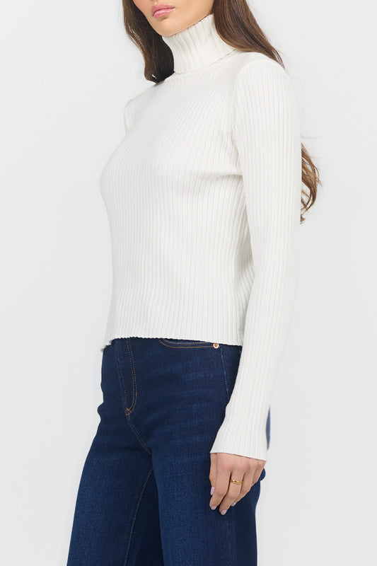 Dear John Arlen Long Sleeve Sweater in Off White