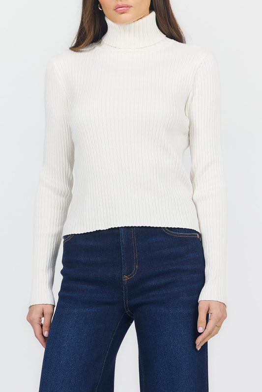 Dear John Arlen Long Sleeve Sweater in Off White