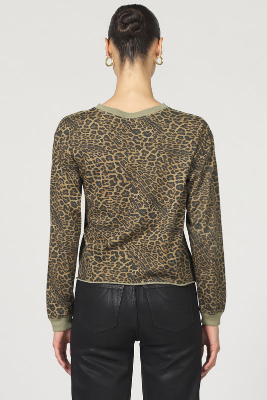 Dear John Fremont Top in Vetiver Leopard