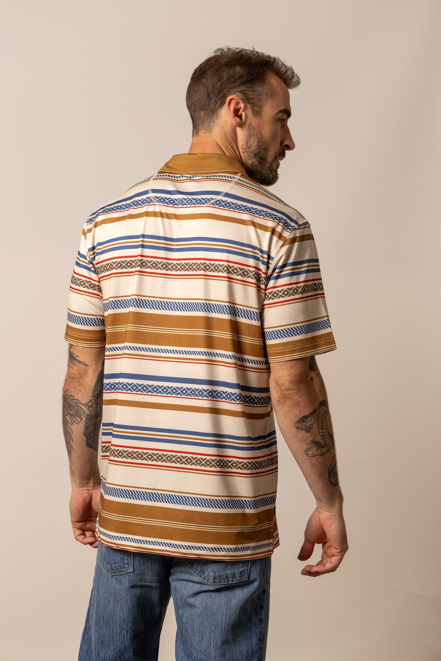 Kimes Ranch Mackin Stripe Polo in Natural