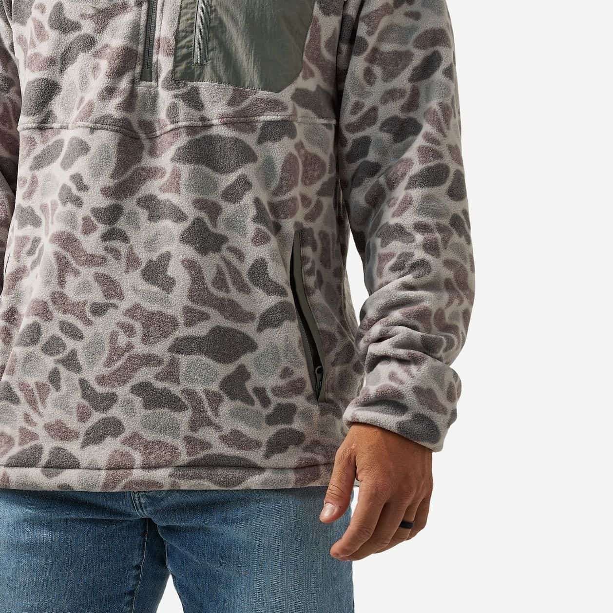 Burlebo The Micro Fleece Half Zip in Classic Deer Camo