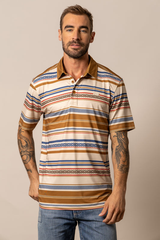 Kimes Ranch Mackin Stripe Polo in Natural