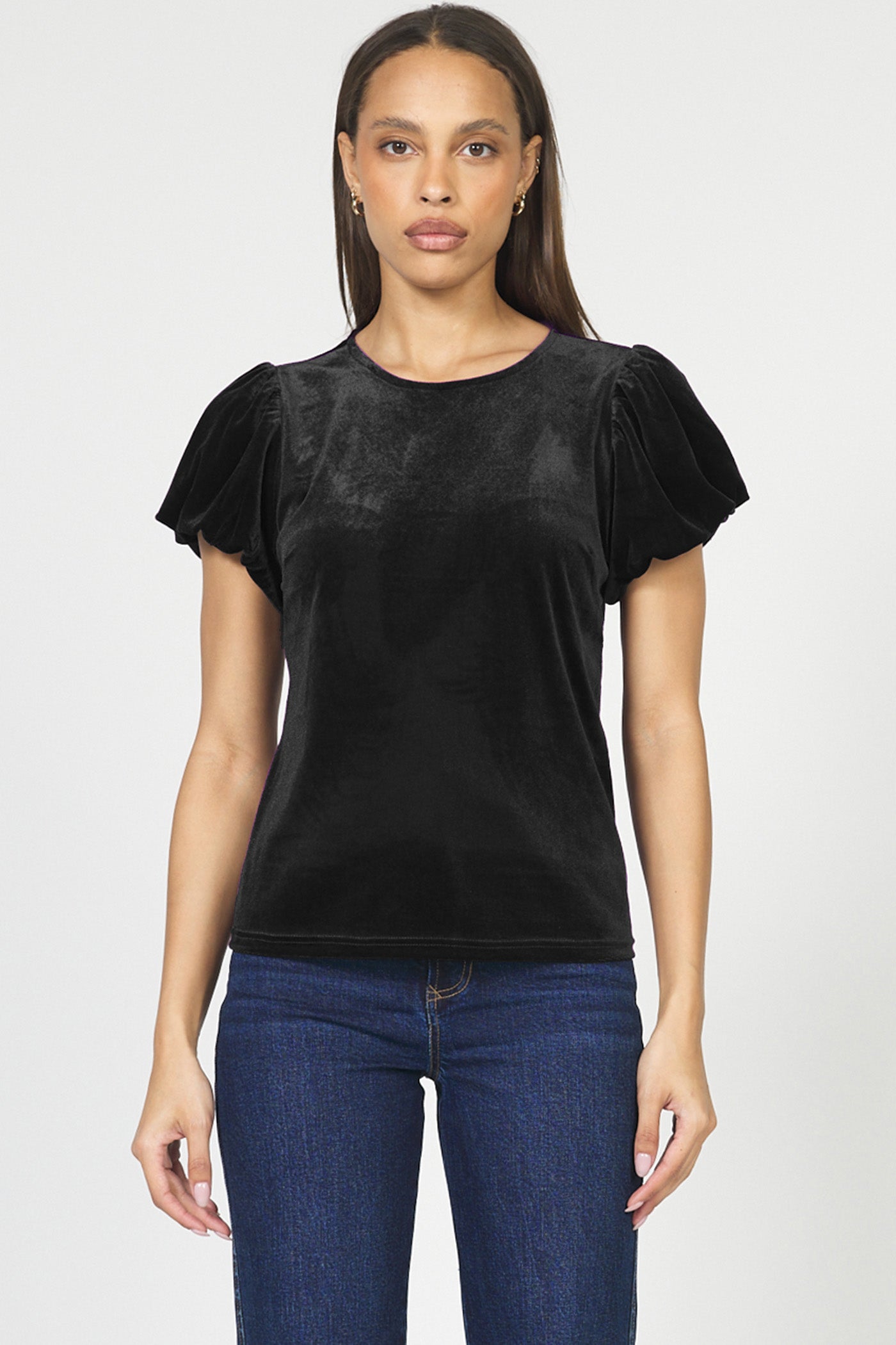 Dear John Vanessia Puff Sleeve Top in Black