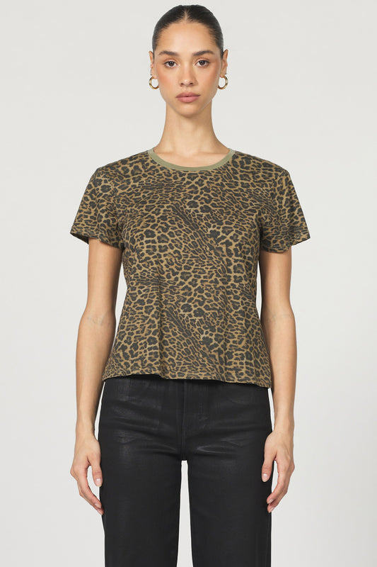 Dear John Unity Tee in Vetiver Leopard