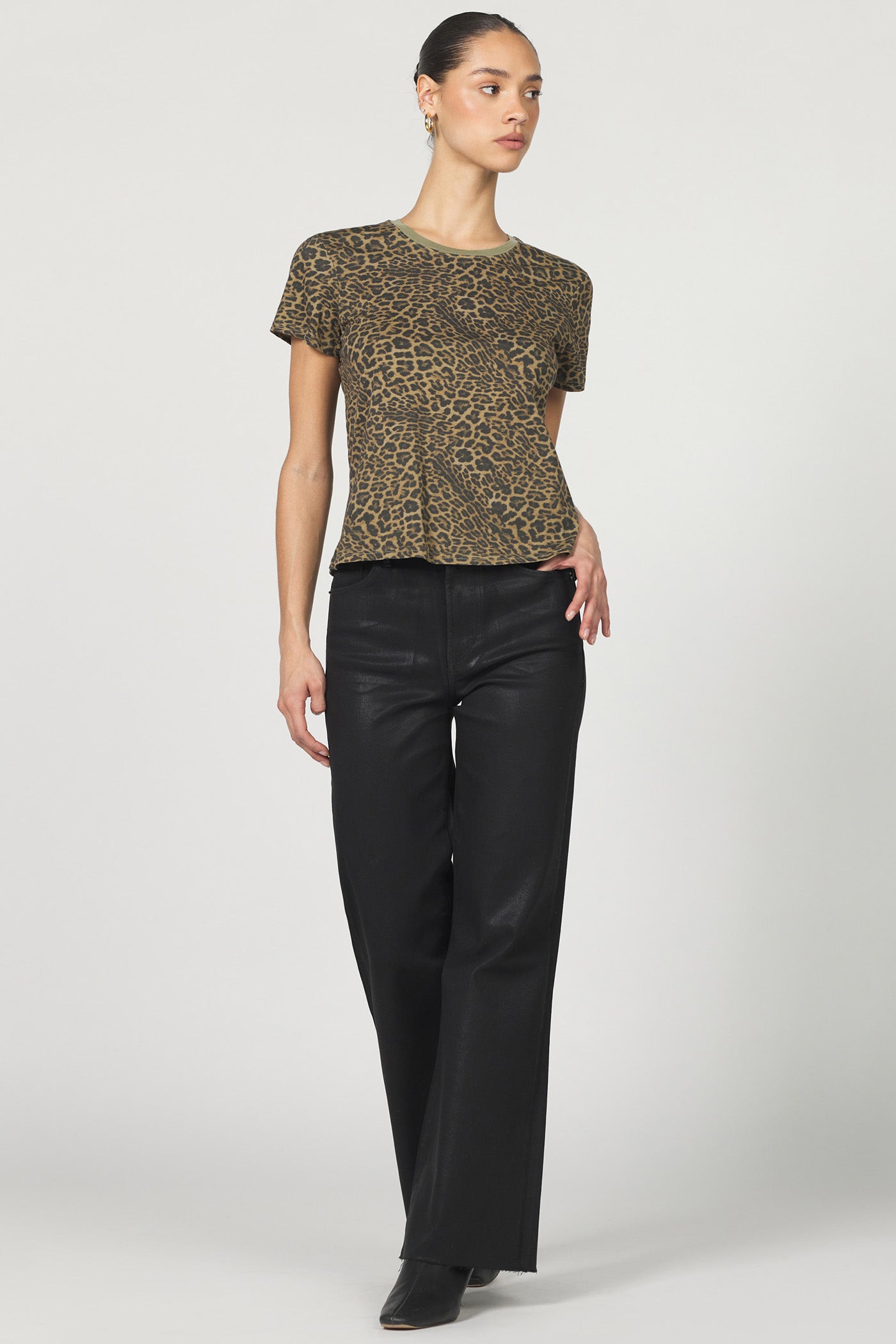 Dear John Unity Tee in Vetiver Leopard