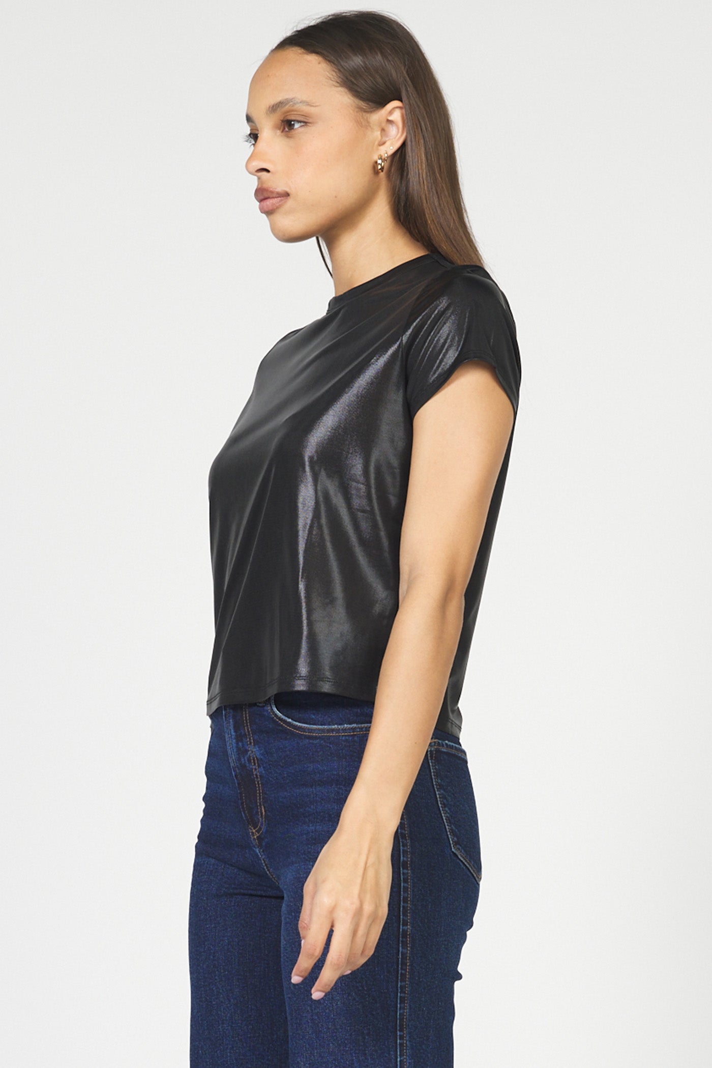 Dear John Unity Novelty Tee in Black Liquid Metal