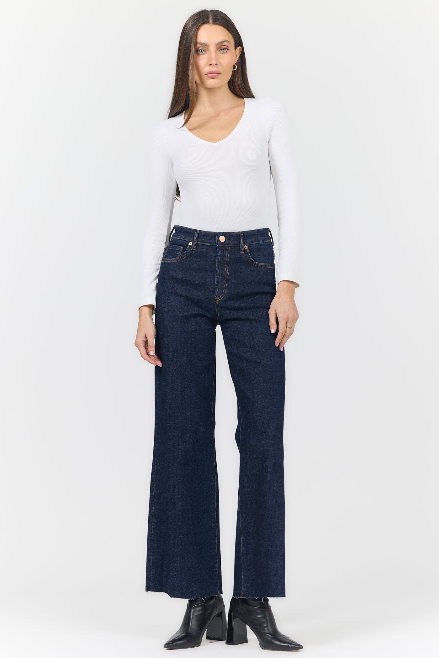 Dear John Fiona High Rise Wide Leg Jean in Anchor