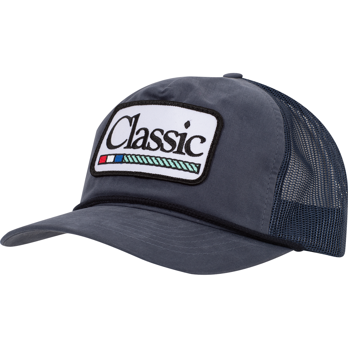Classic Rope Indigo & Navy Trucker Snapback Cap
