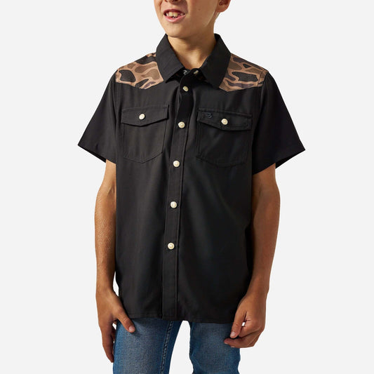 Youth Performance Western Shirt in Deer Szn