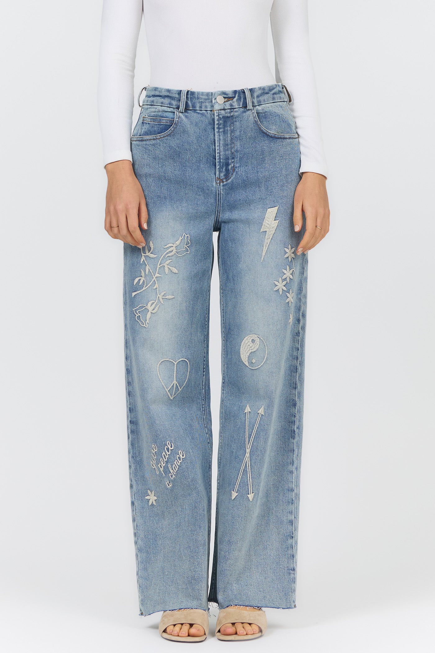 Dear John Denim Audrey Wide Leg Jean in Sketchbook Fade