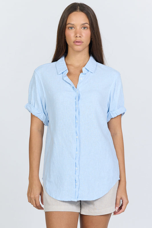 Dear John Denim Benning Poplin Shirt in Skyway