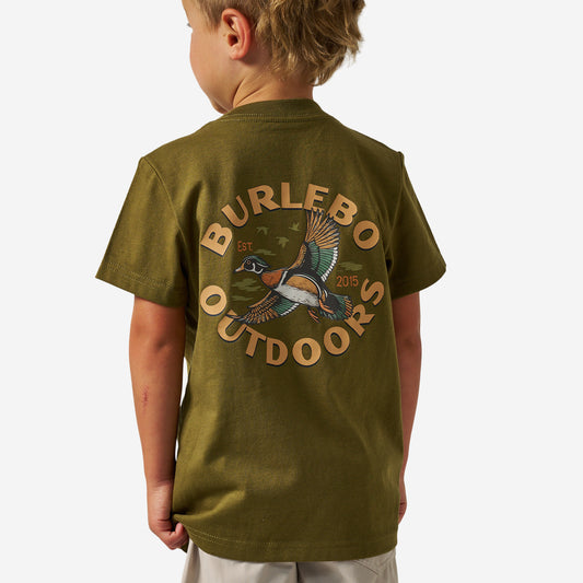 Burlebo Youth Duck Hunt Tee in Hunter Green