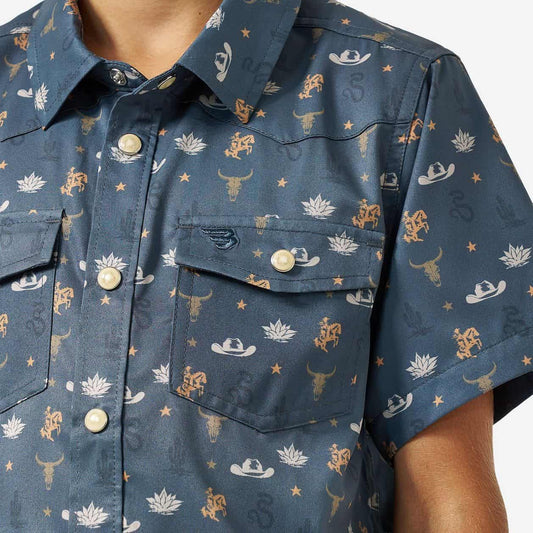 Burlebo Youth Performance Western Shirt in Desert Night