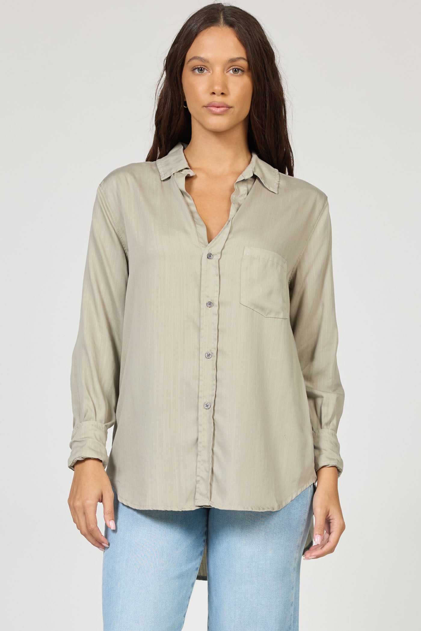 Dear John Galina Tencel Shirt in Abbey Stone