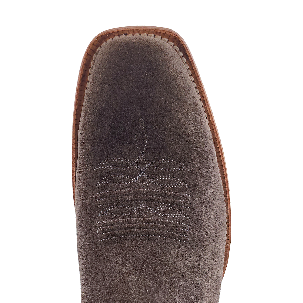 R. Watson Men’s Dark Cherry and Charcoal Roughout Narrow Square 13″ Boot