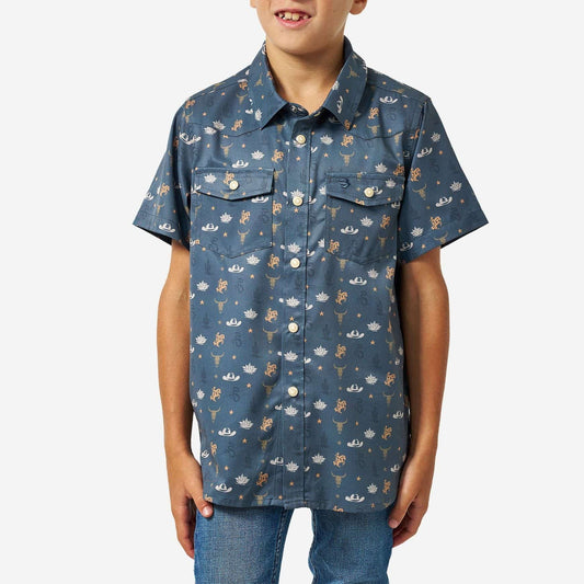 Burlebo Youth Performance Western Shirt in Desert Night