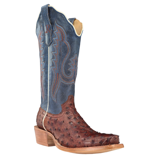 R. Watson Brass Full Quill Ostrich 13" Rhino Loco Midnight Boot