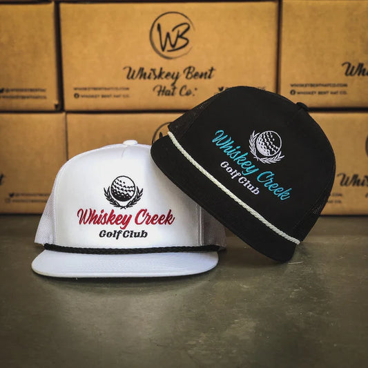 Whiskey Bent Hat Co. Whiskey Creek Golf Club Hat in Black