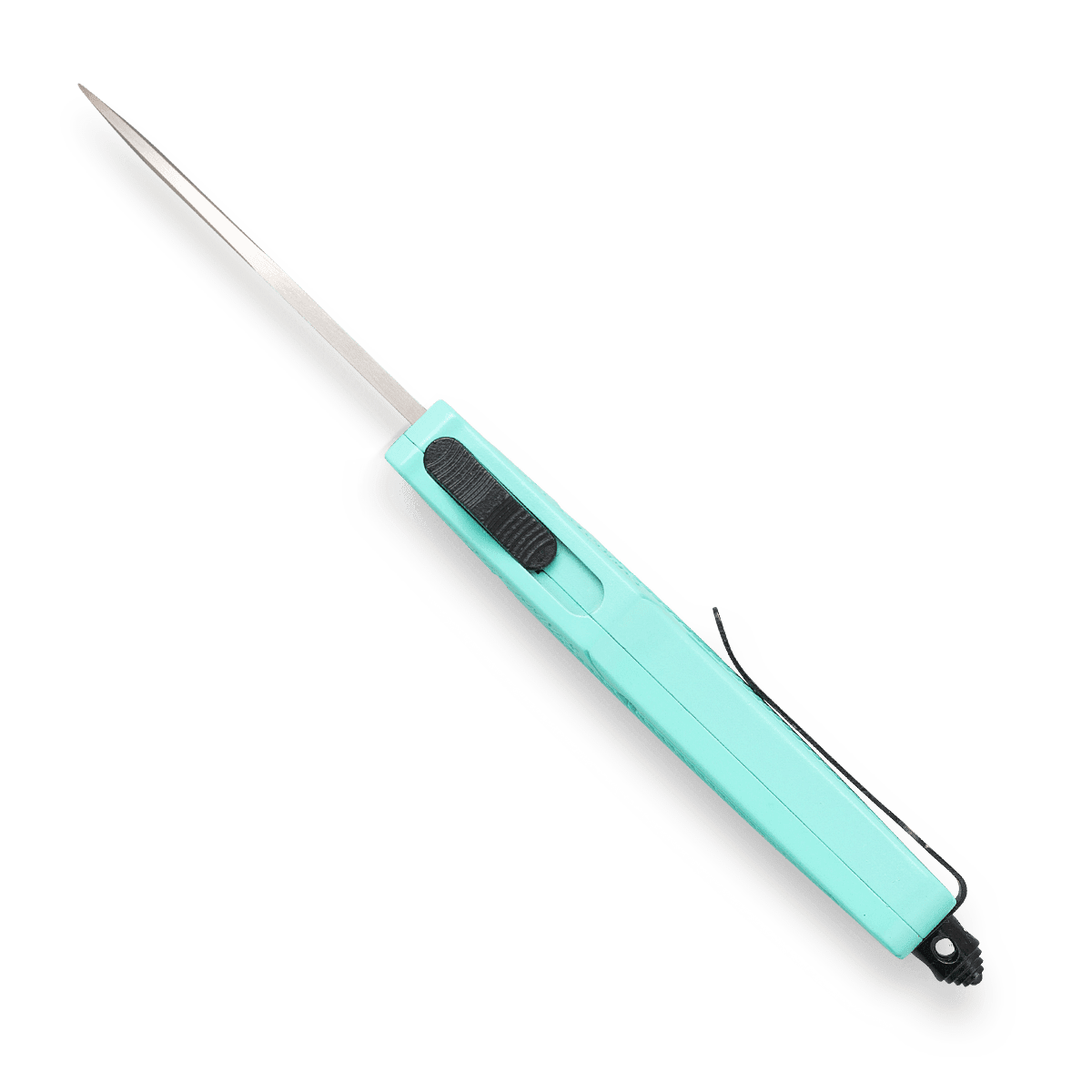 CobraTec Mint Blue CTK-1 double action OTF Knife - Drop Serrated