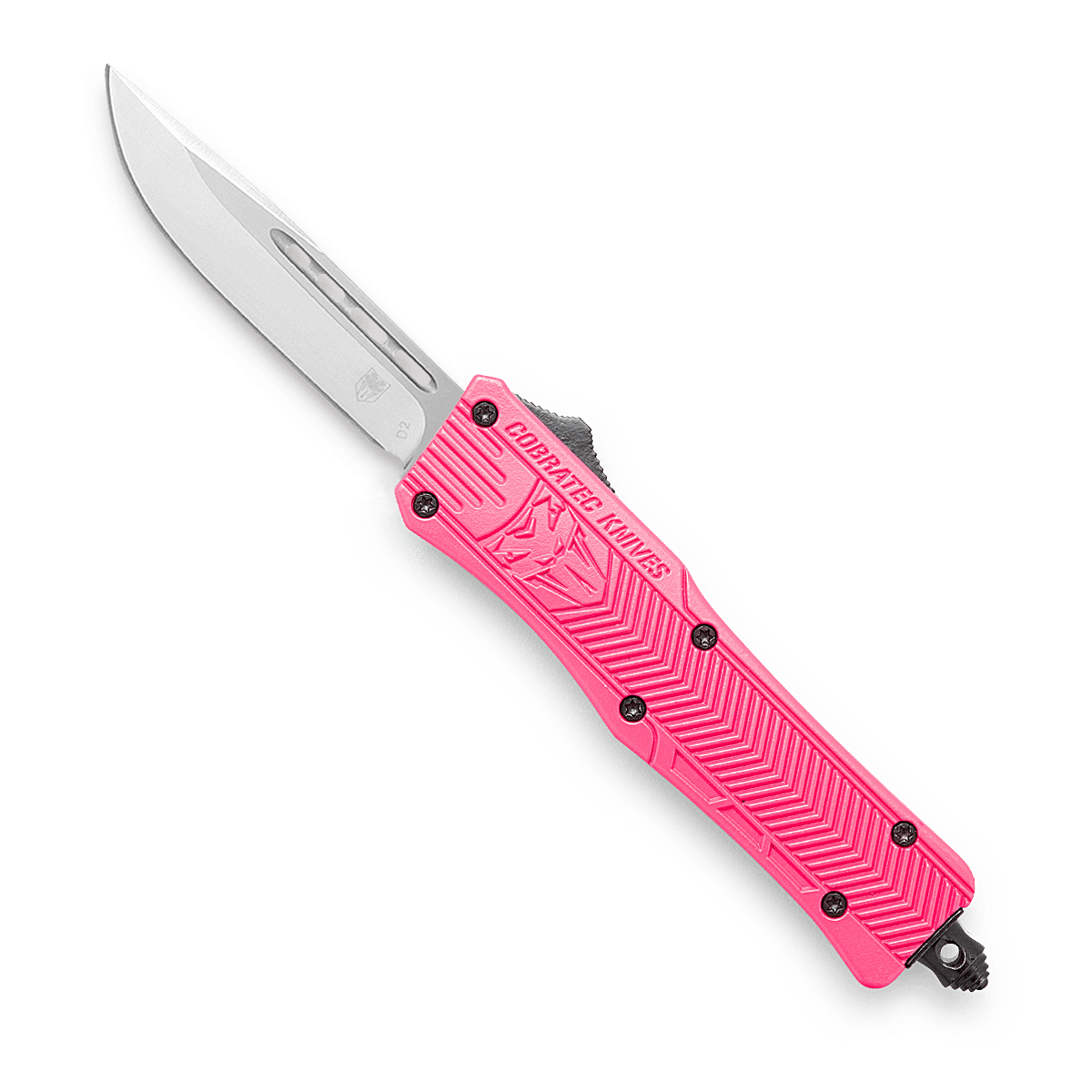CobraTec Pink CTK-1 double action OTF Knife - Tanto Not Serrated