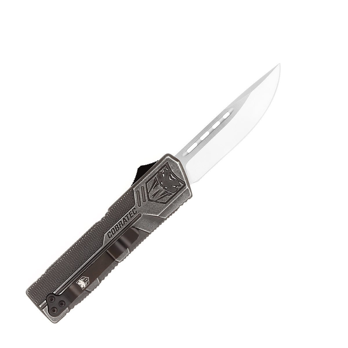 CobraTec Lightweight Stonewash OTF Knife - Tanto Not Serrated