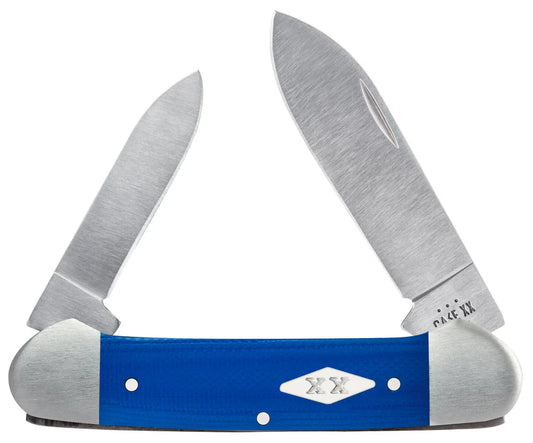 Case Smooth Blue G-10 Canoe with XX Diamond shield