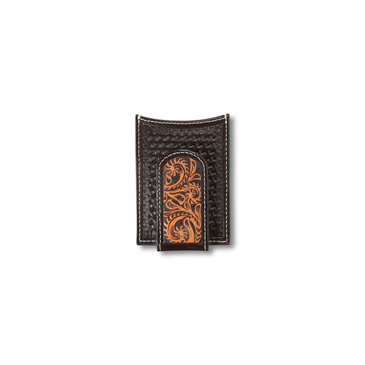 Ariat Men's Sunburst & Basketweave Leather Card Case