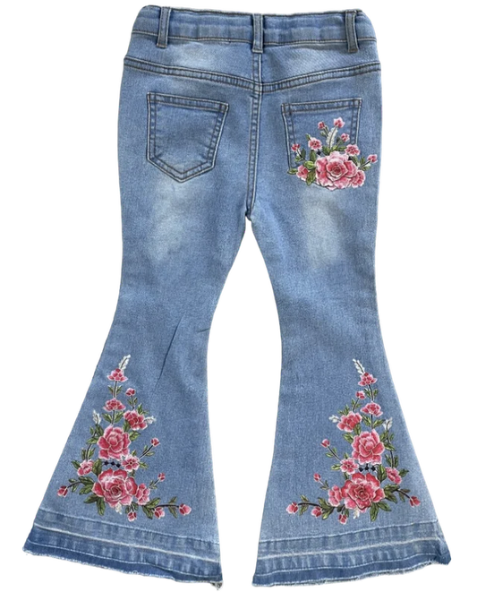 Shea Baby Floral Boot Flare Denim Jeans