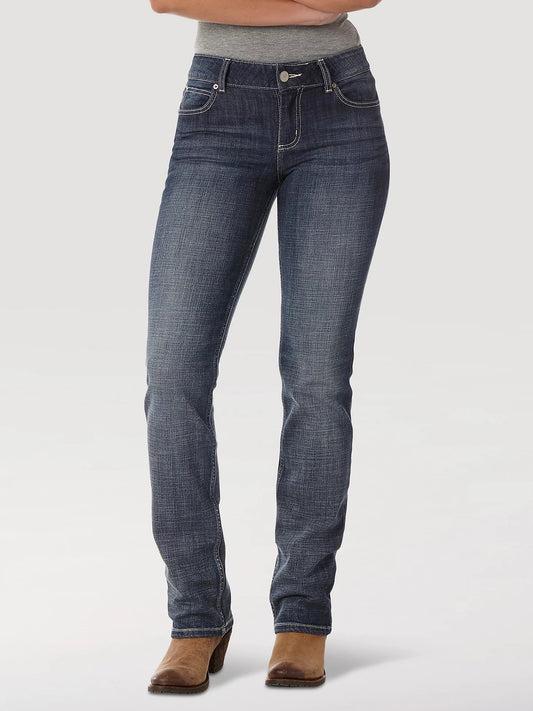 Wrangler Women's Straight Leg Jean in Medium Stonewash