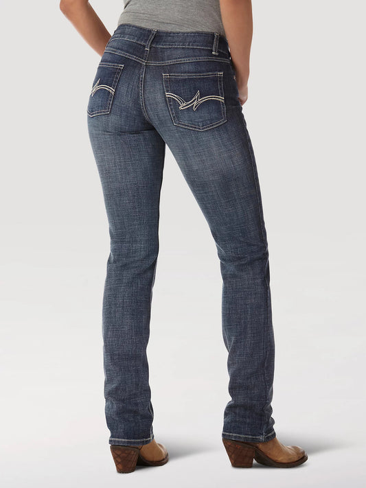Wrangler Women's Straight Leg Jean in Medium Stonewash