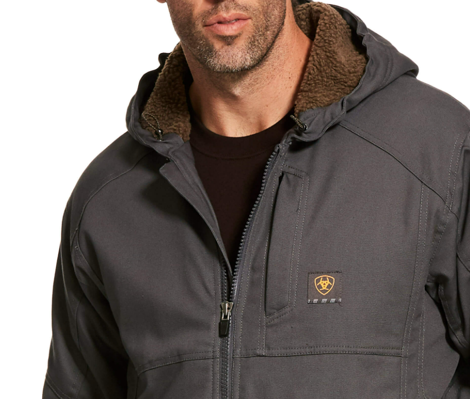 Ariat Mens Rebar Duracanvas Rebar Gray Jacket