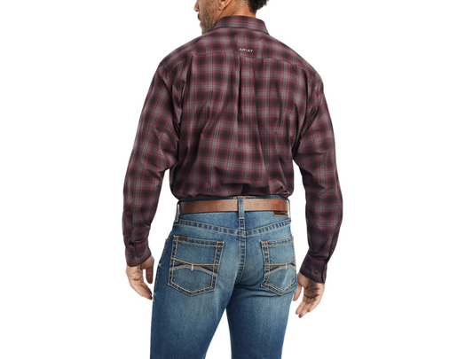 Ariat Mens Pro William Stretch Classic Long Sleeve Zinfandel Shirt