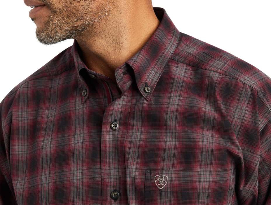 Ariat Mens Pro William Stretch Classic Long Sleeve Zinfandel Shirt