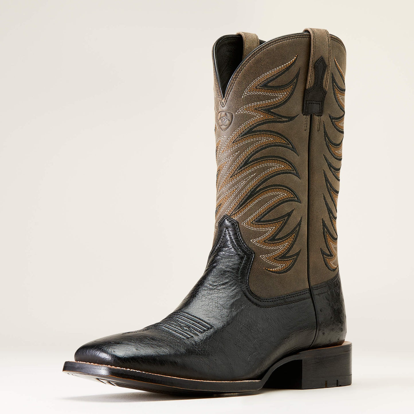 Ariat Badlands Jet Black Smooth Quill Ostrich Boot