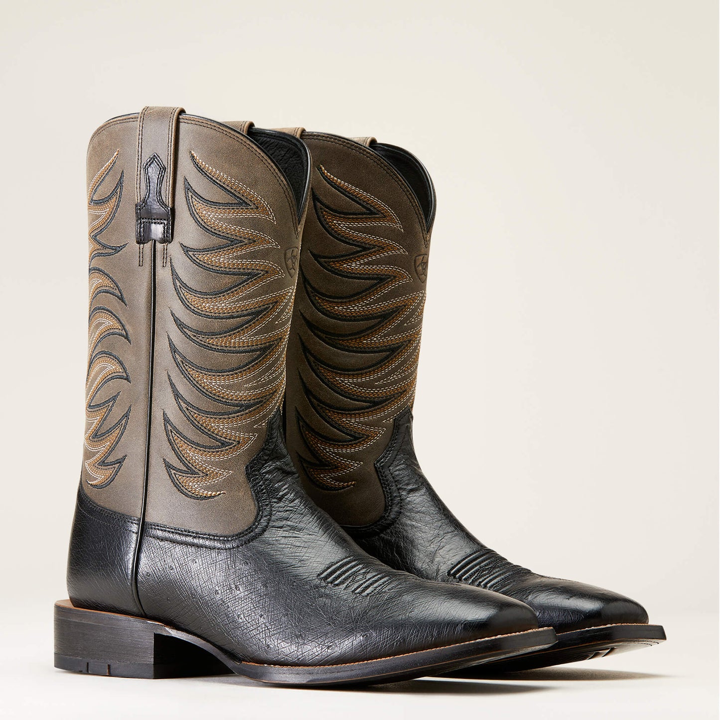 Ariat Badlands Jet Black Smooth Quill Ostrich Boot