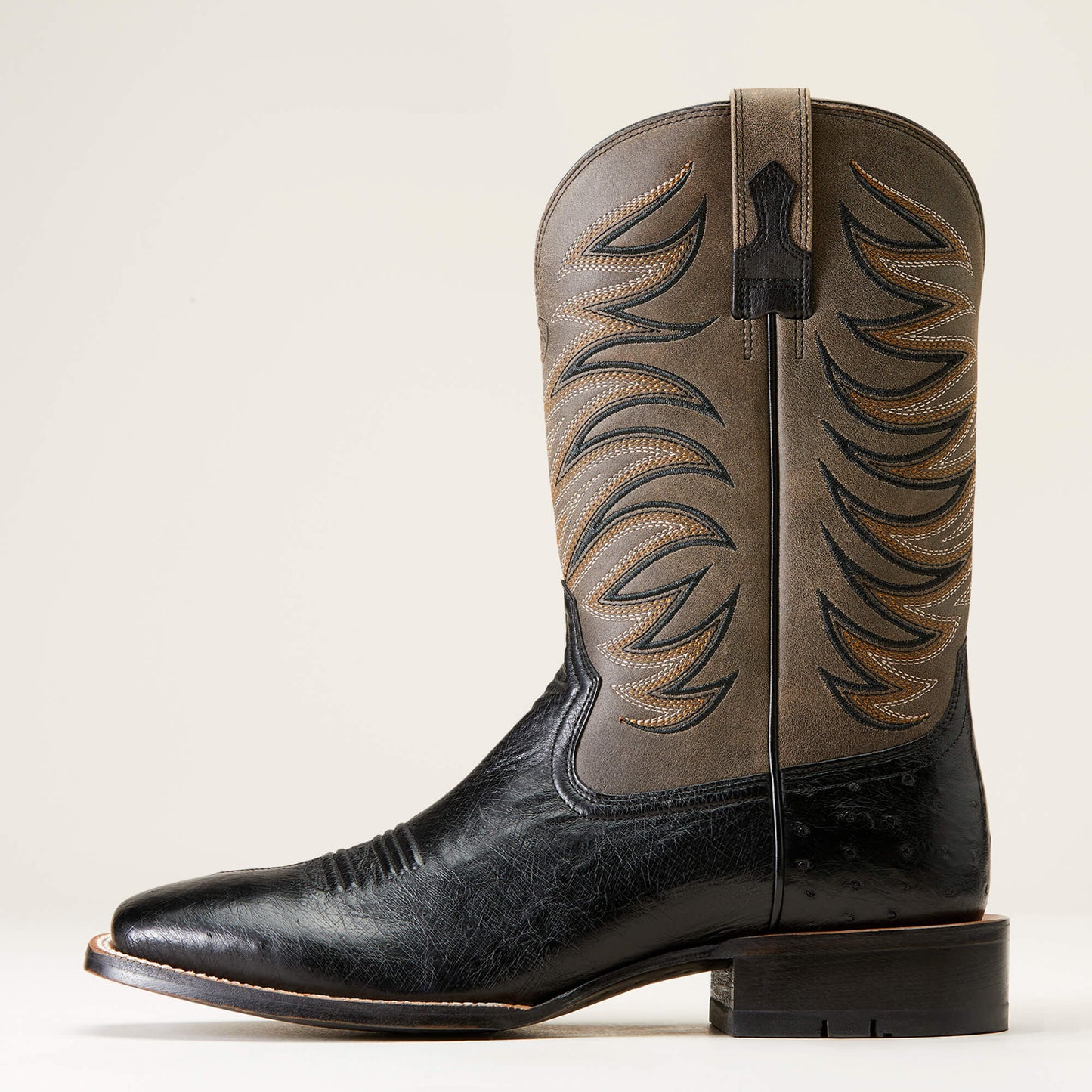 Ariat Badlands Jet Black Smooth Quill Ostrich Boot