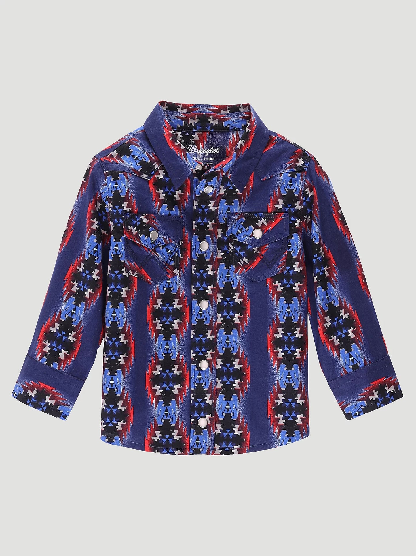 Wrangler Little Boy Checotah Snap Front Blue Shirt
