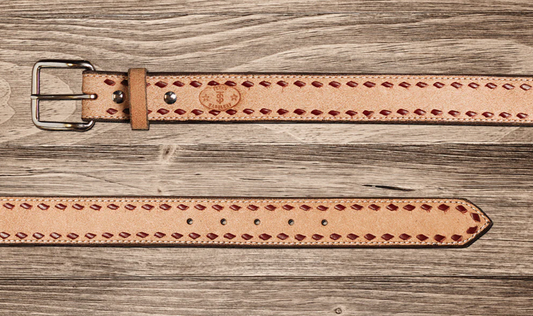 Texas Saddlery Roughout Buckstitch Belt