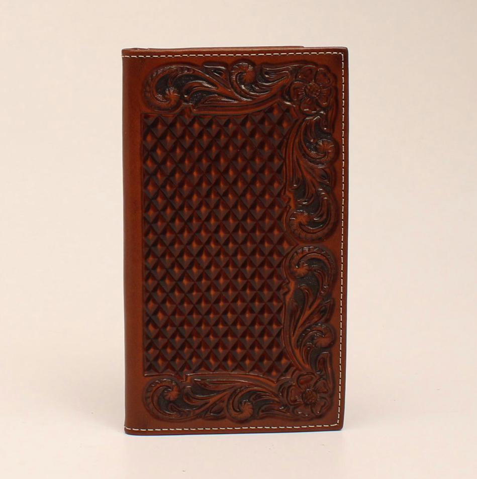 Ariat Rodeo Basketweave Floral Tan Wallet