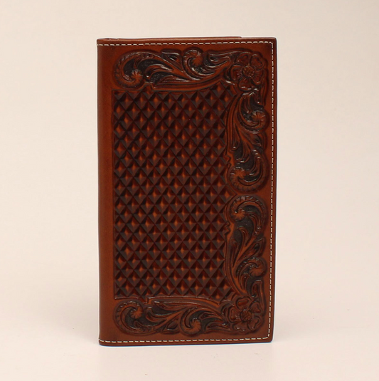 Ariat Rodeo Basketweave Floral Tan Wallet