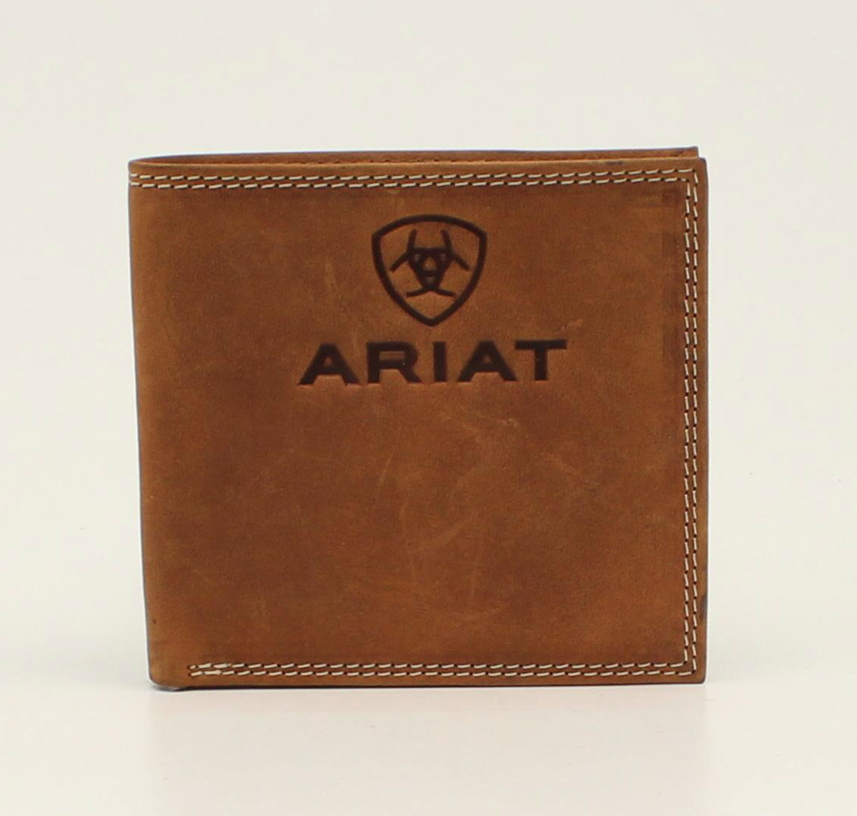 Ariat Mens Embossed Logo Bifold Wallet