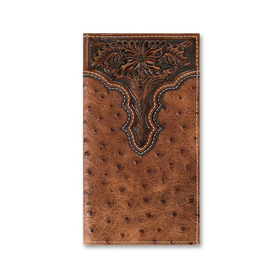 Ariat Rodeo Ostrich Floral Embossed Wallet