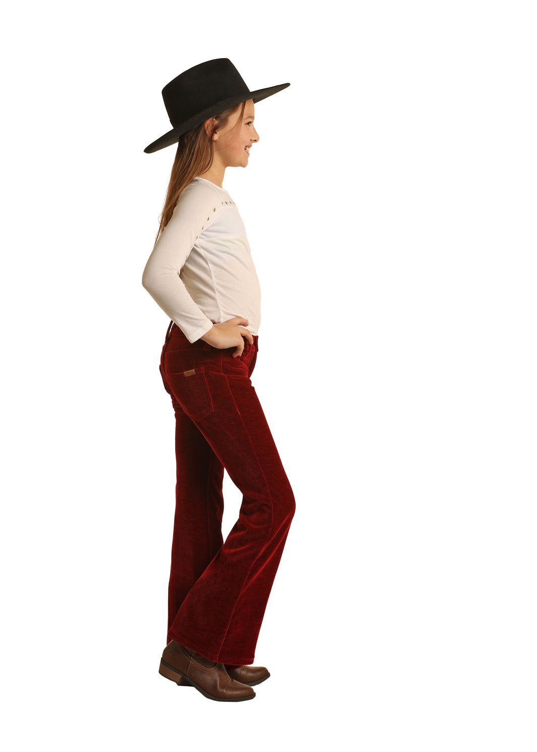 Rock and Roll Red Corduroy Flare Jeans