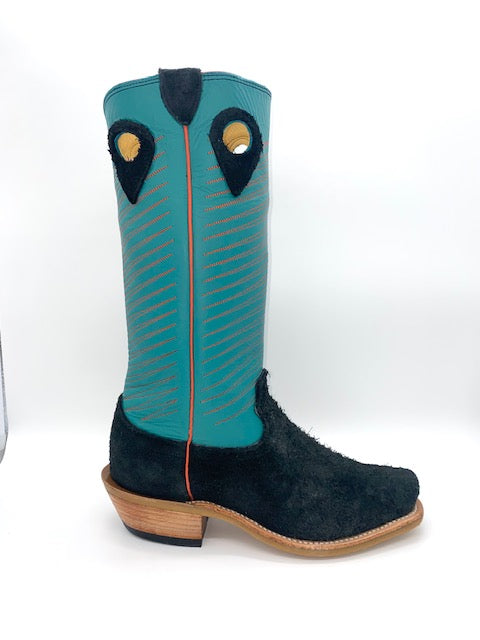 Fenoglio Black Twisted Roughout with Turquoise Boot