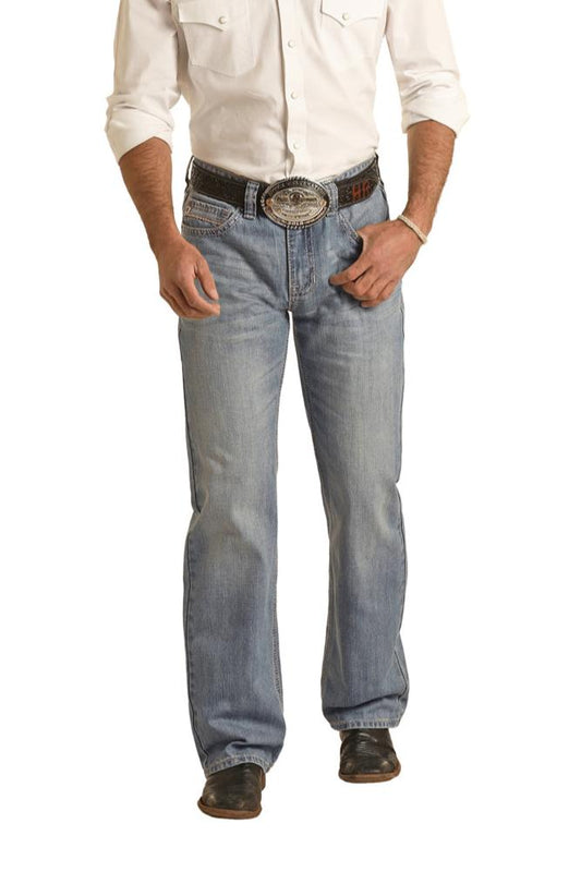 Rock and Roll Men's Double Barrel Medium Vintage Relaxed Stretch Jean