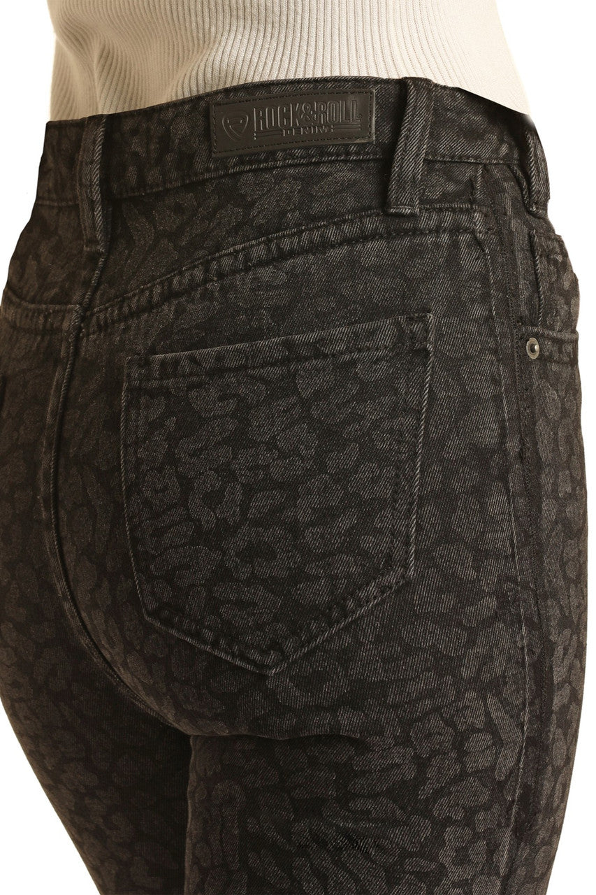 Rock and Roll High Rise Leopard Print Flare Jeans