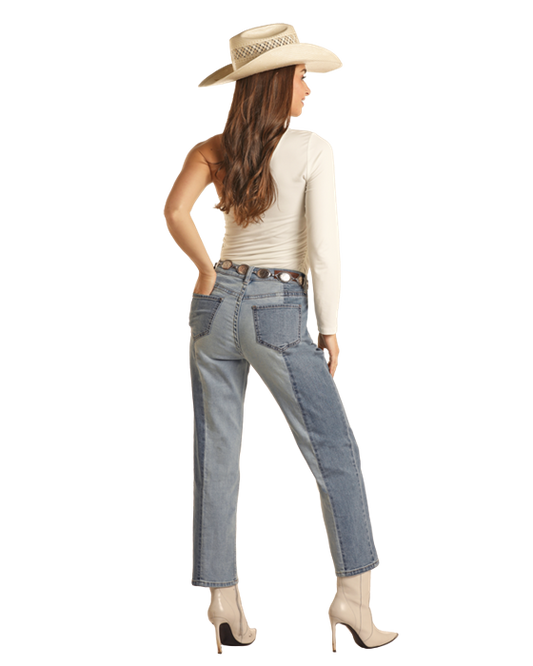Rock and Roll 2 Tone Crop Jean