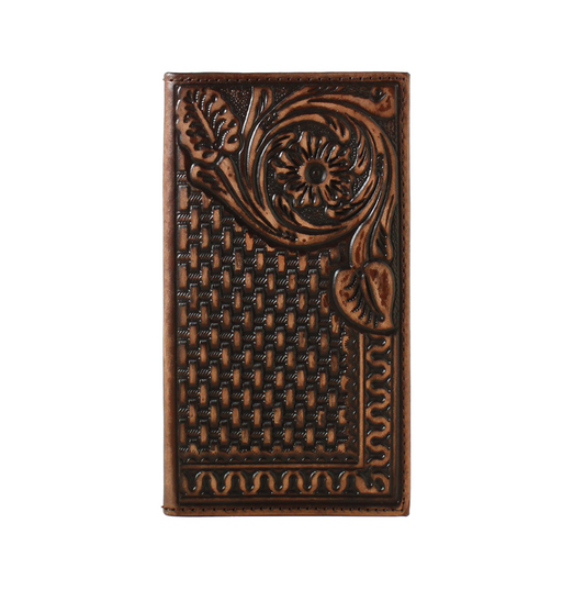 3D Rodeo Basketweave Brown Wallet