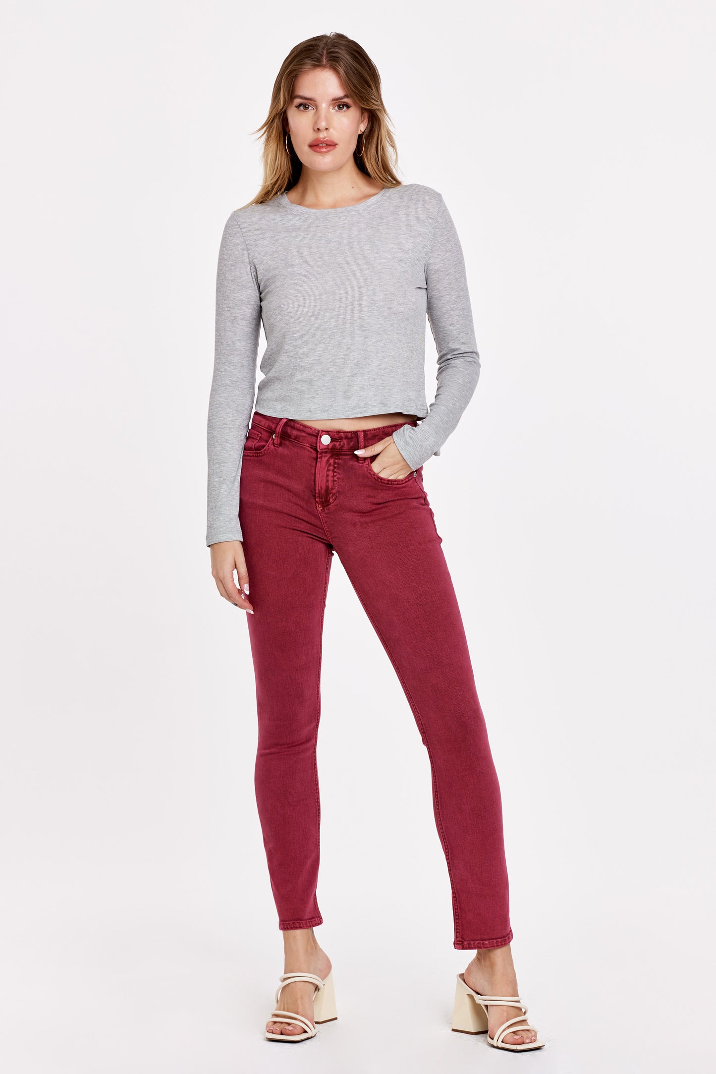 Dear John Blaire High Rise Slim Straight Jean in Ruby Falls